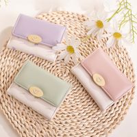Women's Color Block Pu Leather Buckle Coin Purses main image 1