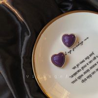 Retro Heart Shape Flower Alloy Plating Inlay Artificial Gemstones Pearl Women's Ear Clips 1 Pair sku image 34