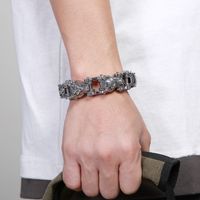 1 Stück Hip Hop Tier Wolf Titan Stahl Armbänder main image 9