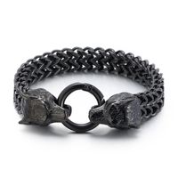 1 Stück Hip Hop Wolf Titan Stahl Armbänder sku image 13