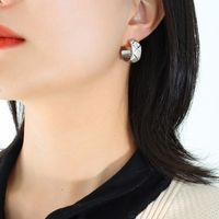 Fashion C-shaped Pattern Plated 18k Titanium Steel Earrings sku image 7