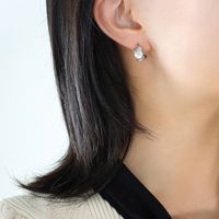 Fashion C-shaped Pattern Plated 18k Titanium Steel Earrings sku image 1