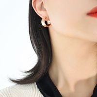 Fashion C-shaped Pattern Plated 18k Titanium Steel Earrings sku image 9