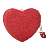 Women's Small Pu Leather Gradient Color Heart Shape Cute Heart-shaped Zipper Crossbody Bag sku image 1