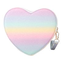 Women's Small Pu Leather Gradient Color Heart Shape Cute Heart-shaped Zipper Crossbody Bag sku image 5