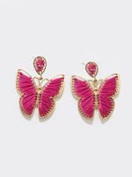 1 Pair Sweet Butterfly Braid Alloy Drop Earrings main image 3