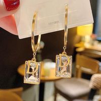 1 Pair Fashion Letter Square Heart Shape Inlay Imitation Pearl Alloy Artificial Gemstones Earrings sku image 88