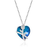 Fashion Heart Shape Copper Plating Artificial Crystal Pendant Necklace main image 5