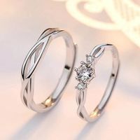 1 Piece Simple Style Geometric Copper Inlay Zircon Rings sku image 1