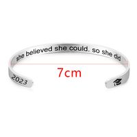 Wholesale 1 Piece Simple Style Letter Number Stainless Steel Silver Plated Bangle main image 5