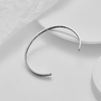 De Gros 1 Pièce Style Simple Lettre Numéro Acier Inoxydable Plaqué Argent Bracelet main image 3
