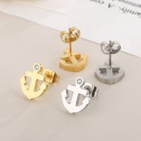1 Pair Fashion Anchor Stainless Steel Plating Ear Studs main image 3