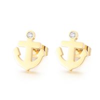 1 Pair Fashion Anchor Stainless Steel Plating Ear Studs sku image 3