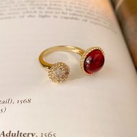 Fashion Heart Shape Flower Bow Knot Copper Zircon Open Ring In Bulk sku image 94