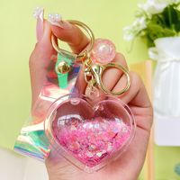 Cute Heart Shape Arylic Women's Bag Pendant Keychain sku image 1