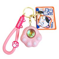 Mignon Empreinte De Patte Pvc Femmes Pendentif De Sac Porte-clés main image 3