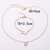 1 Set Fashion Constellation Alloy Plating Rhinestones Unisex Bracelets Necklace main image 3