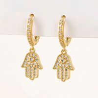 1 Pair Fashion Geometric Plating Copper Zircon Drop Earrings sku image 4