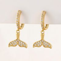 1 Pair Fashion Geometric Plating Copper Zircon Drop Earrings sku image 5