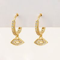 1 Paire Mode Géométrique Placage Le Cuivre Zircon Boucles D'oreilles sku image 7