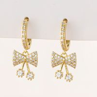 1 Pair Fashion Geometric Plating Copper Zircon Drop Earrings sku image 13