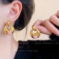 1 Pair Retro Geometric Alloy Plating Artificial Pearls Rhinestones Women's Earrings main image 3
