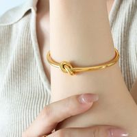 Fashion Knot Titanium Steel Bangle 1 Piece sku image 4