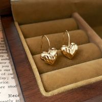 Wholesale Jewelry 1 Pair Simple Style Heart Shape Solid Color Twist Metal Zircon Earrings Ear Studs sku image 49
