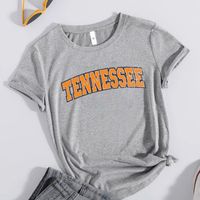 Women's T-shirt Short Sleeve T-shirts Patchwork Simple Style Letter main image 2
