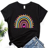 Women's T-shirt Short Sleeve T-shirts Patchwork Simple Style Abstract Heart Shape main image 1