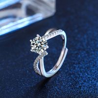 Fashion Round Copper Inlay Artificial Diamond Rings 1 Piece sku image 14