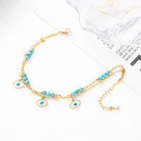 Y2k Hawaiian Beach Devil's Eye Stainless Steel Layered Shell 18k Gold Plated Women's Anklet main image 5