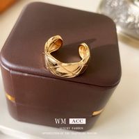 Fashion Paper Clip Copper Inlay Zircon Open Ring 1 Piece sku image 18