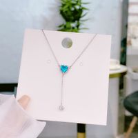 1 Piece Sweet Heart Shape Sterling Silver Inlay Zircon Pendant Necklace main image 4