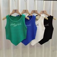 Women's Vest Tank Tops Asymmetrical Fashion Letter Stripe main image 2