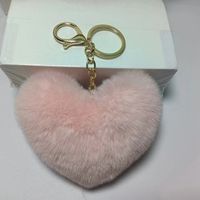 Cute Heart Shape Plush Flocking Keychain sku image 19