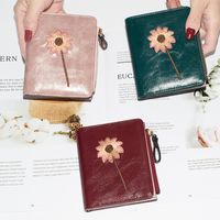 Women's Flower Pu Leather Paint Finish Zipper Hasp Wallets main image 3