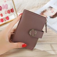 Women's Solid Color Pu Leather Magnetic Buckle Wallets sku image 7