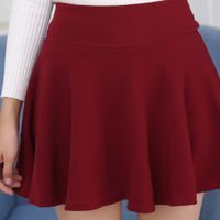 Summer Spring Fashion Solid Color Polyester Above Knee Skirts main image 5