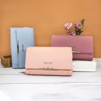 Women's All Seasons Pu Leather Solid Color Fashion Square Magnetic Buckle Phone Wallet main image 1