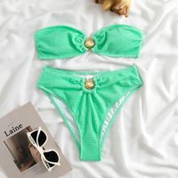 Femmes Couleur Unie Polyester Bikinis sku image 1