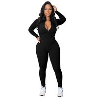 Women's Daily Sports Casual Solid Color Full Length Zipper Jumpsuits main image 5