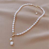 Sweet Geometric Mixed Materials Irregular Plating Artificial Pearls Necklace 1 Piece main image 3