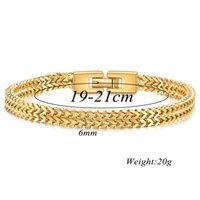 1 Piece Hip-hop Solid Color Titanium Steel Inlaid Gold Men's Bracelets main image 5