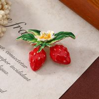 Cute Strawberry Alloy Enamel Inlay Pearl Women's Brooches main image 5