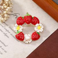 Cute Strawberry Alloy Enamel Inlay Pearl Women's Brooches main image 3