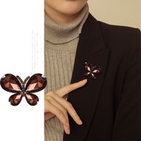 Fashion Butterfly Alloy Plating Inlay Rhinestones Women's Brooches main image 3