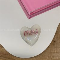 Fashion Love Heart Shape Acetic Acid Sheets Inlay Artificial Pearls Rhinestones Hair Claws 1 Piece main image 5