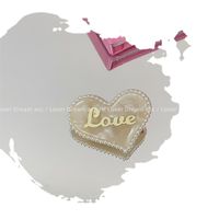 Fashion Love Heart Shape Acetic Acid Sheets Inlay Artificial Pearls Rhinestones Hair Claws 1 Piece main image 4