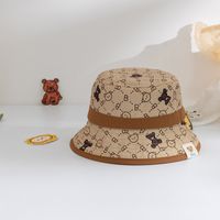 Children Unisex Fashion Bear Printing Bucket Hat sku image 1